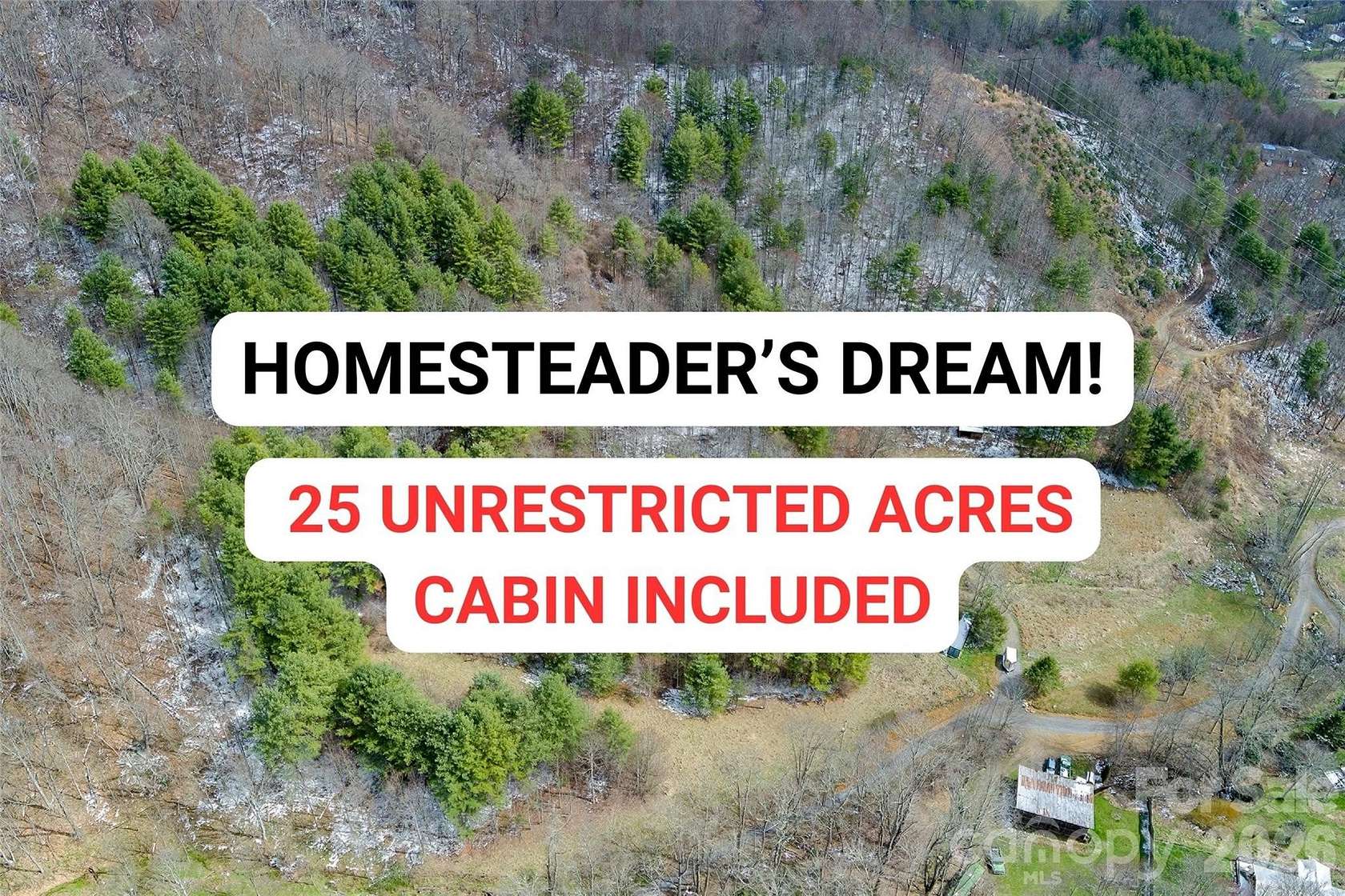 25 Acres of Recreational Land with Home for Sale in Burnsville, North Carolina