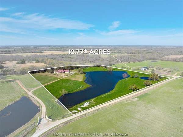 12.8 Acres of Land with Home for Sale in Honey Grove, Texas