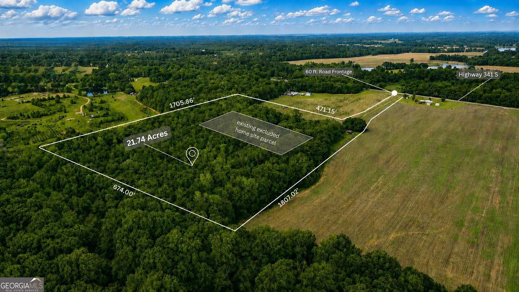 21 Acres of Recreational & Residential Land for Sale in Barnesville, Georgia