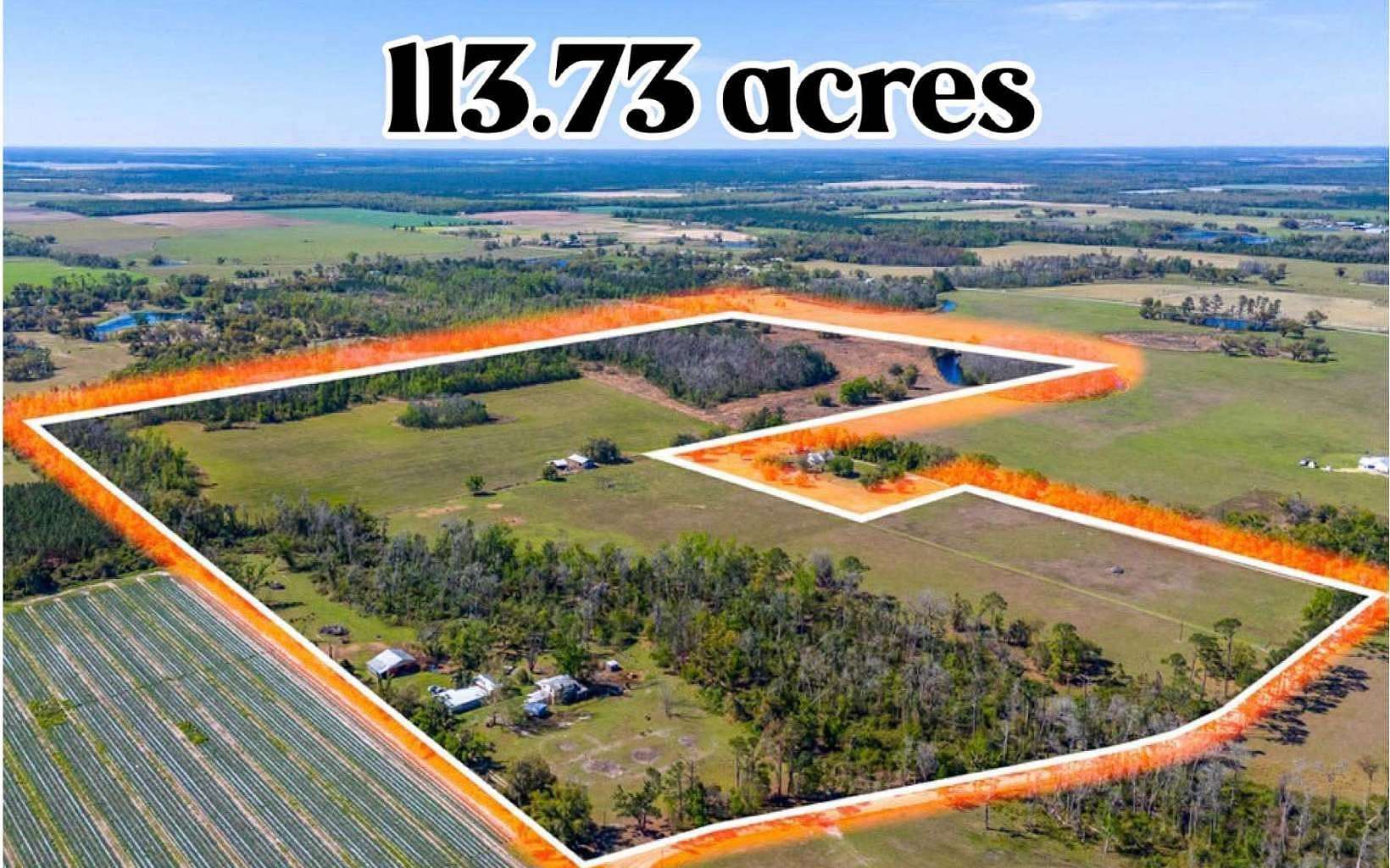 114 Acres of Agricultural Land with Home for Sale in Jennings, Florida