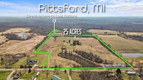 25 Acres of Land with Home for Sale in Pittsford, Michigan
