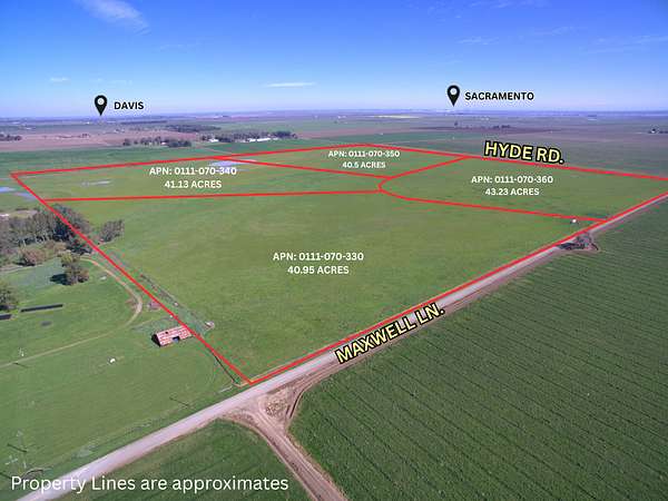 40.5 Acres of Agricultural & Residential Land for Sale in Dixon, California