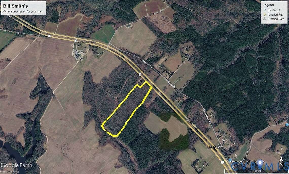 20.6 Acres of Recreational & Residential Land for Sale in Center Cross, Virginia