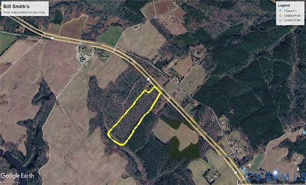 20.6 Acres of Recreational & Residential Land for Sale in Center Cross, Virginia