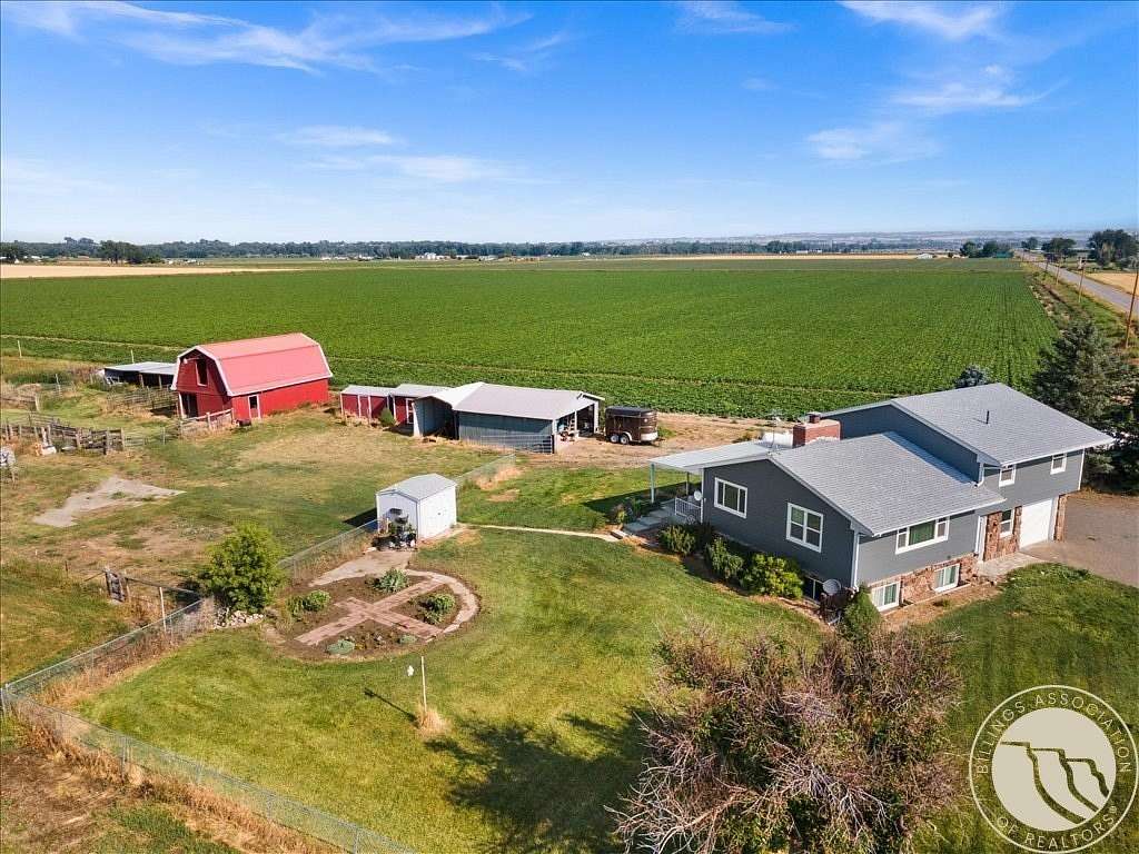 9.39 Acres of Land with Home for Sale in Huntley, Montana