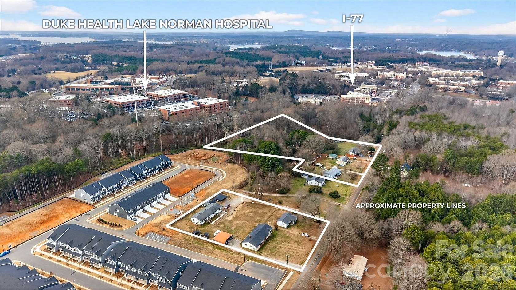 7.78 Acres of Land with Home for Sale in Mooresville, North Carolina