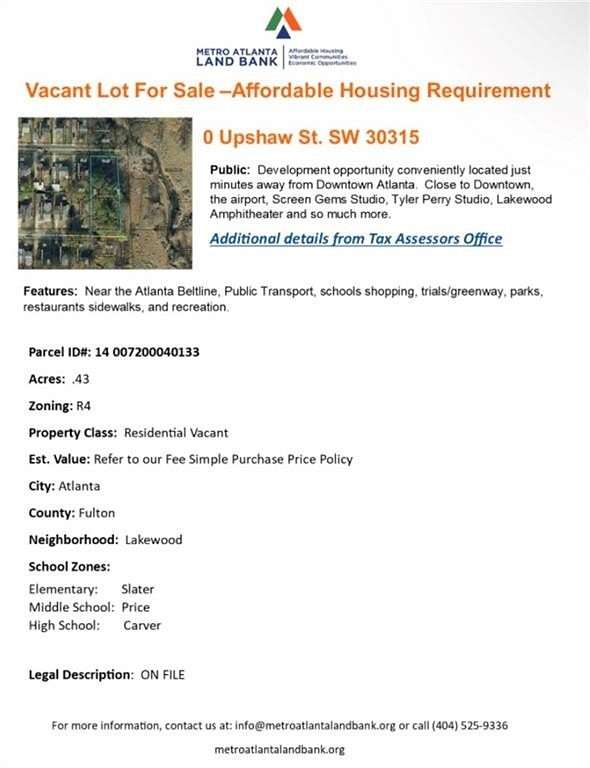 0.43 Acres of Residential Land for Sale in Atlanta, Georgia