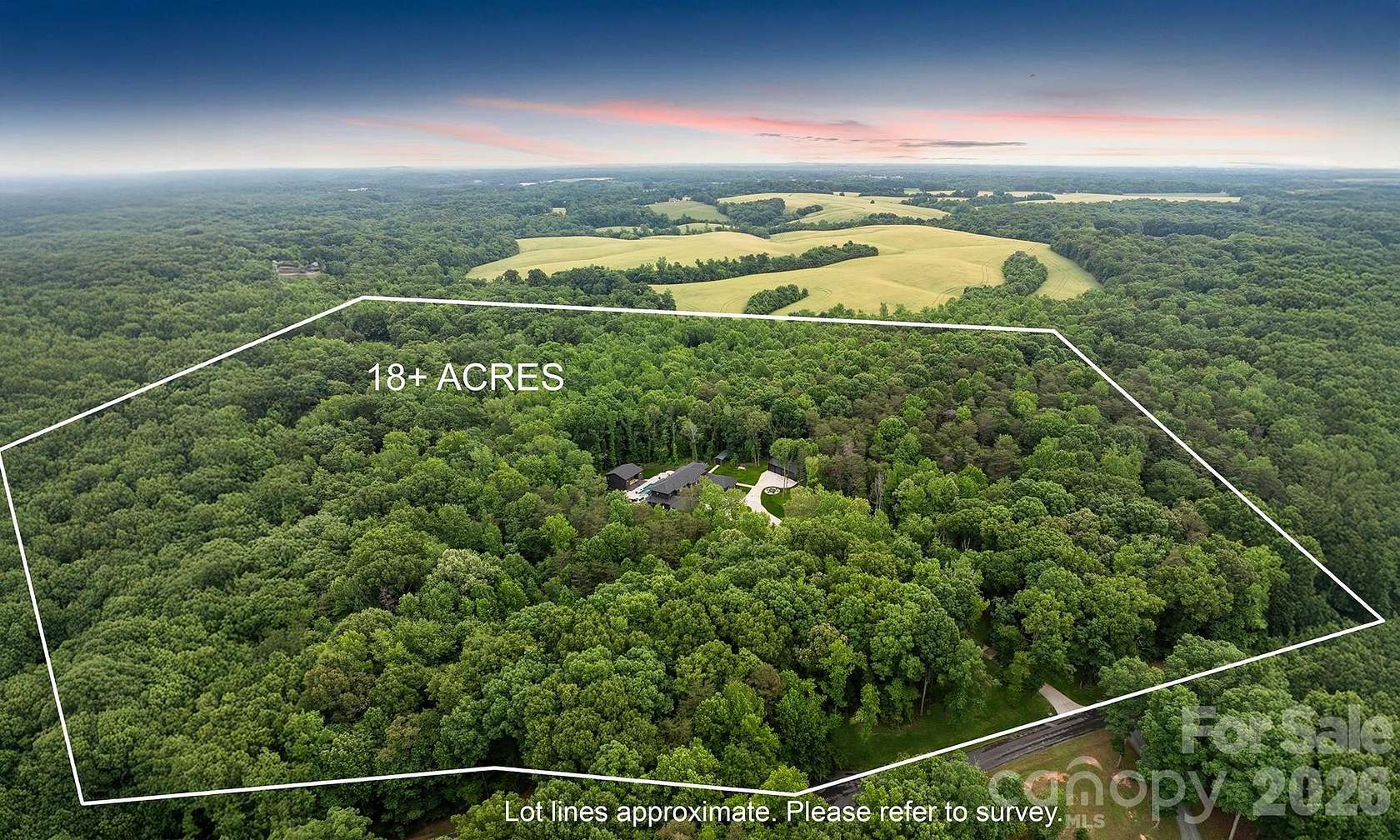 18.6 Acres of Land with Home for Sale in Wingate, North Carolina