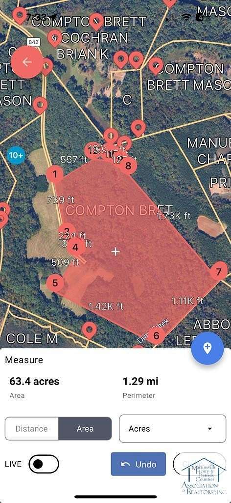 63.4 Acres of Land for Sale in Ridgeway, Virginia