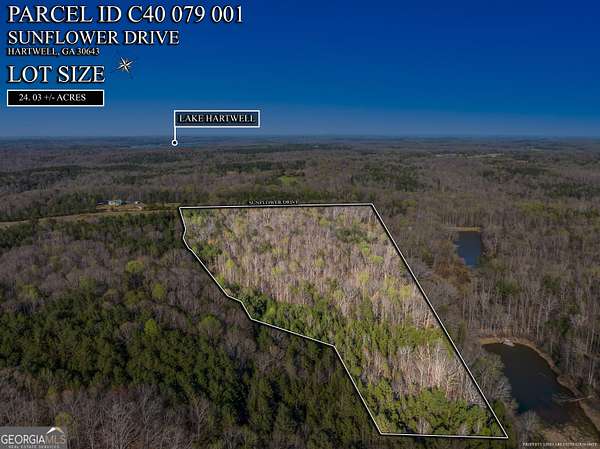 24 Acres of Recreational & Residential Land for Sale in Hartwell, Georgia