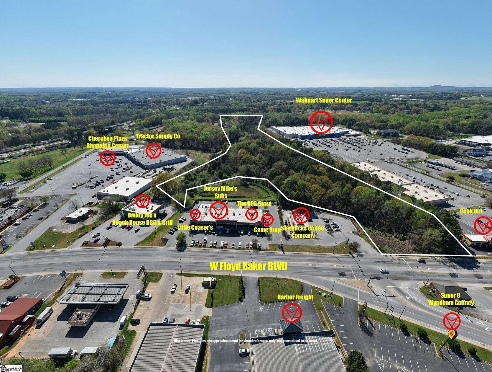 22 Acres of Mixed-Use Land for Sale in Gaffney, South Carolina