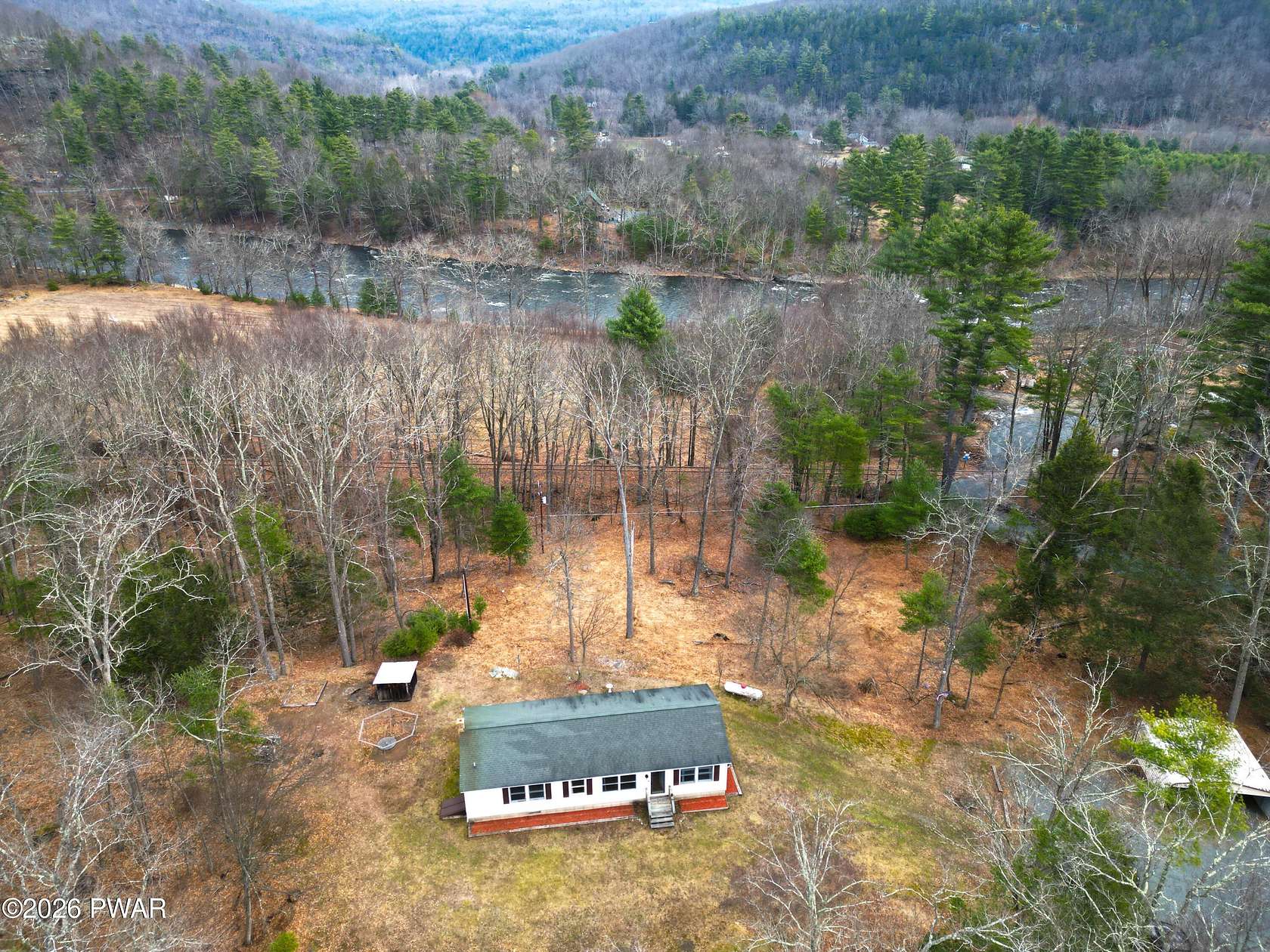 13.3 Acres of Recreational Land with Home for Sale in Lackawaxen, Pennsylvania