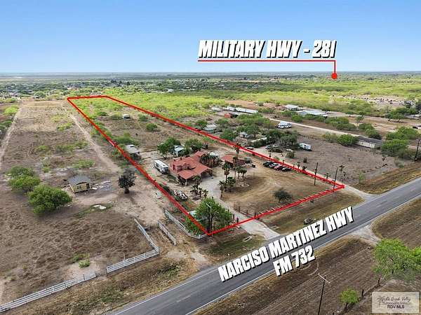7.15 Acres of Land with Home for Sale in San Benito, Texas