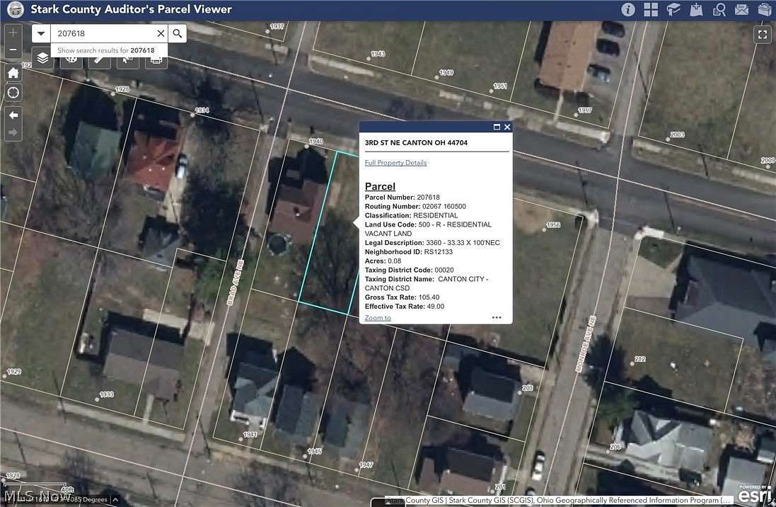 0.08 Acres of Land for Sale in Canton, Ohio
