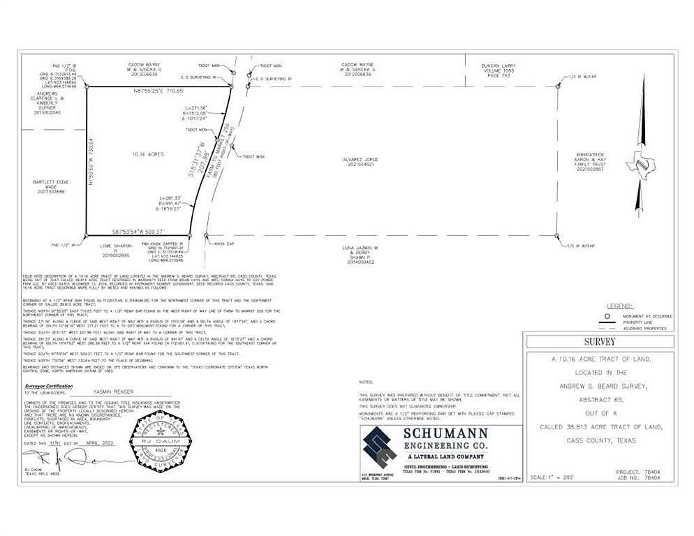 10.2 Acres of Land for Sale in Naples, Texas