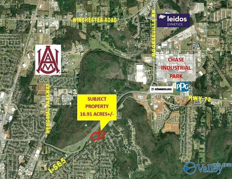 17 Acres of Commercial Land for Sale in Huntsville, Alabama
