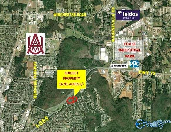 17 Acres of Commercial Land for Sale in Huntsville, Alabama