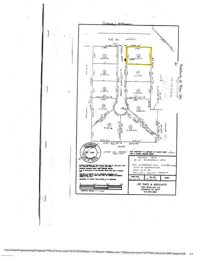 0.57 Acres of Residential Land for Sale in Glennville, Georgia