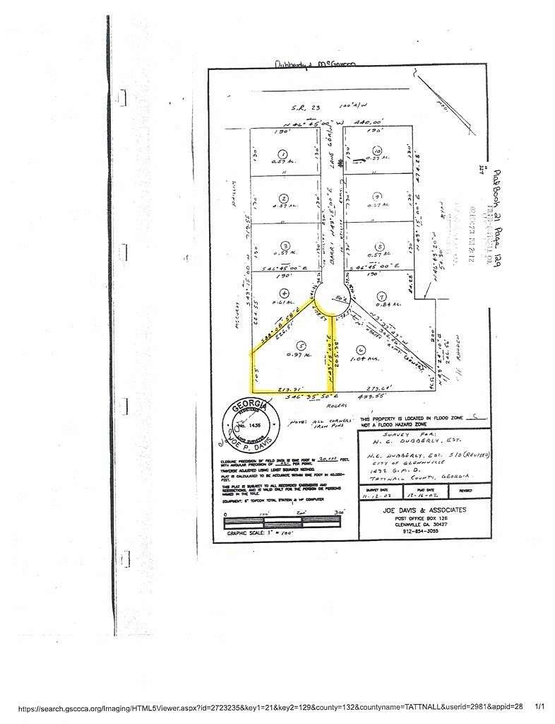 0.97 Acres of Residential Land for Sale in Glennville, Georgia