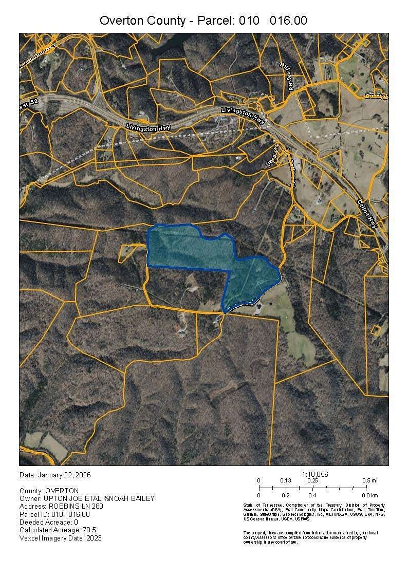 71.3 Acres of Recreational & Residential Land for Auction in Hilham, Tennessee