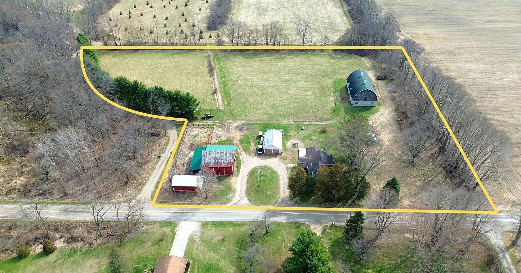5.29 Acres of Land with Home for Auction in Marcellus, Michigan