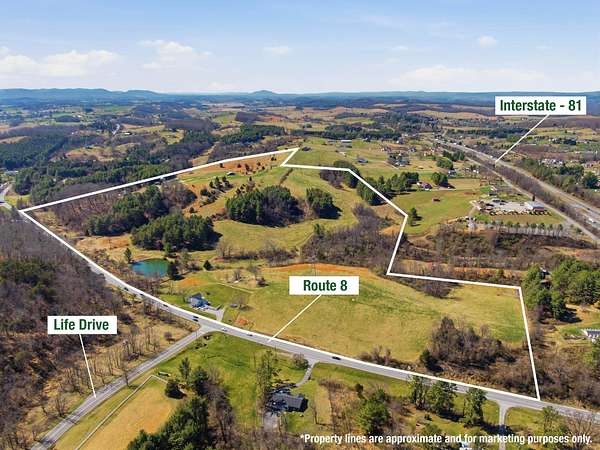 84.7 Acres of Agricultural & Residential Land for Sale in Christiansburg, Virginia