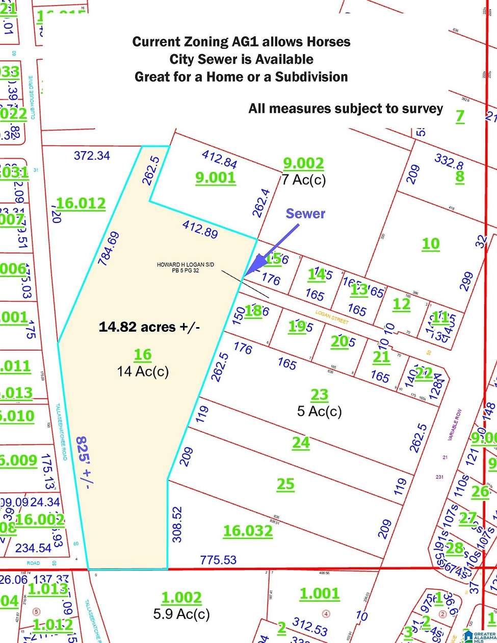 14.8 Acres of Land for Sale in Sylacauga, Alabama