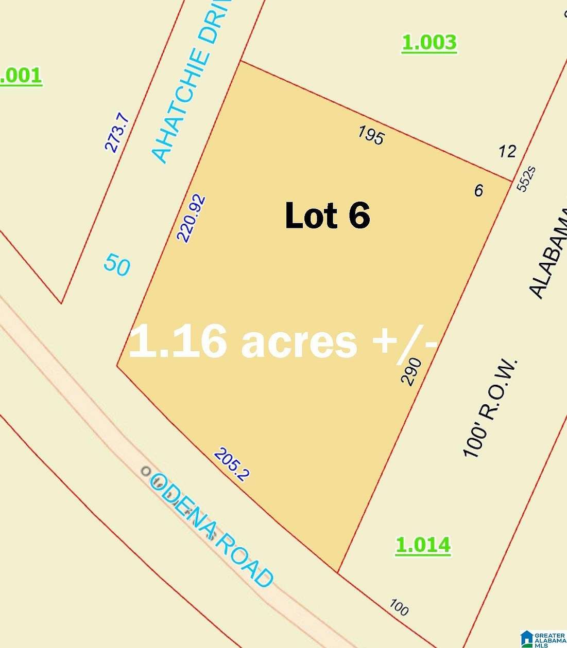 1.16 Acres of Residential Land for Sale in Sylacauga, Alabama