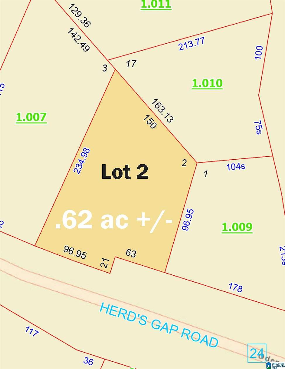 0.62 Acres of Residential Land for Sale in Sylacauga, Alabama