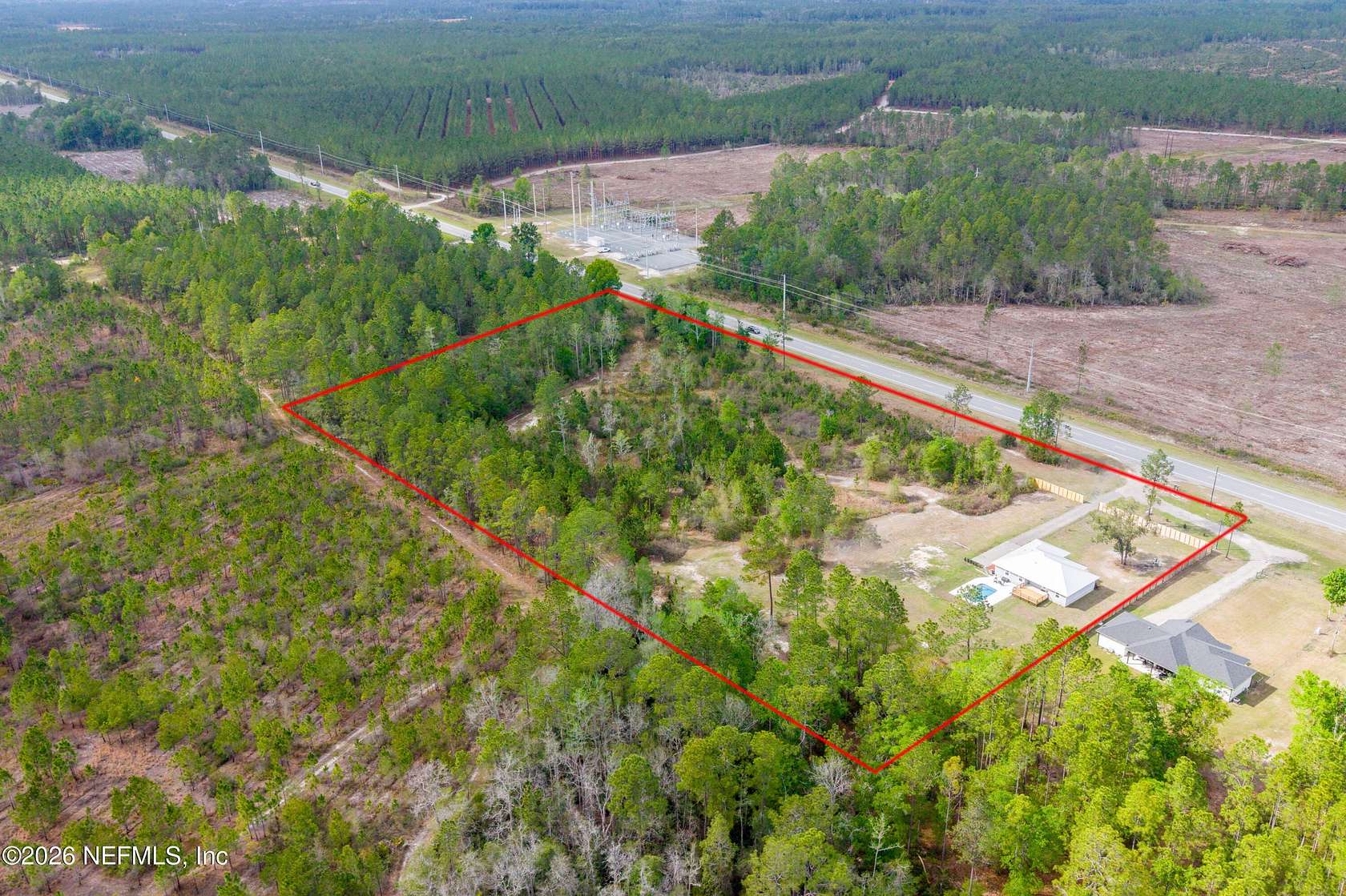 7.27 Acres of Land with Home for Sale in Starke, Florida