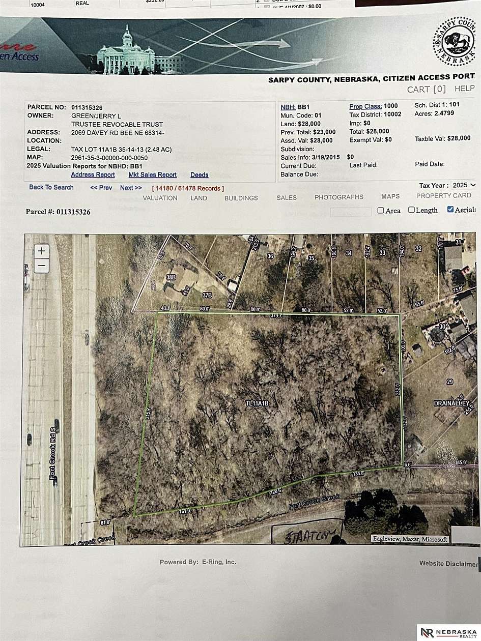 2.49 Acres of Residential Land for Sale in Bellevue, Nebraska