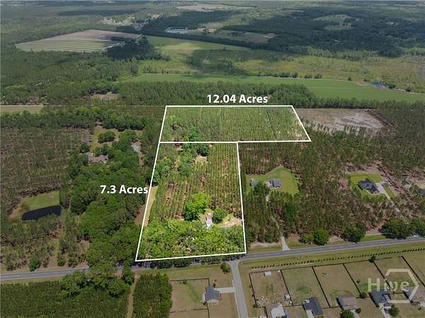 7.29 Acres of Land with Home for Sale in Ellabell, Georgia
