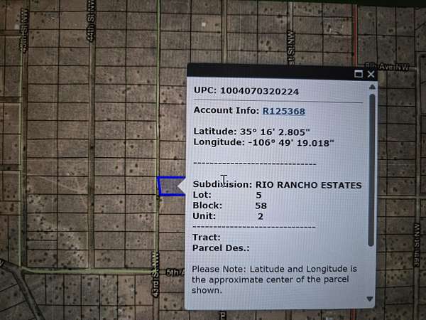 1 Acre of Land for Sale in Rio Rancho, New Mexico