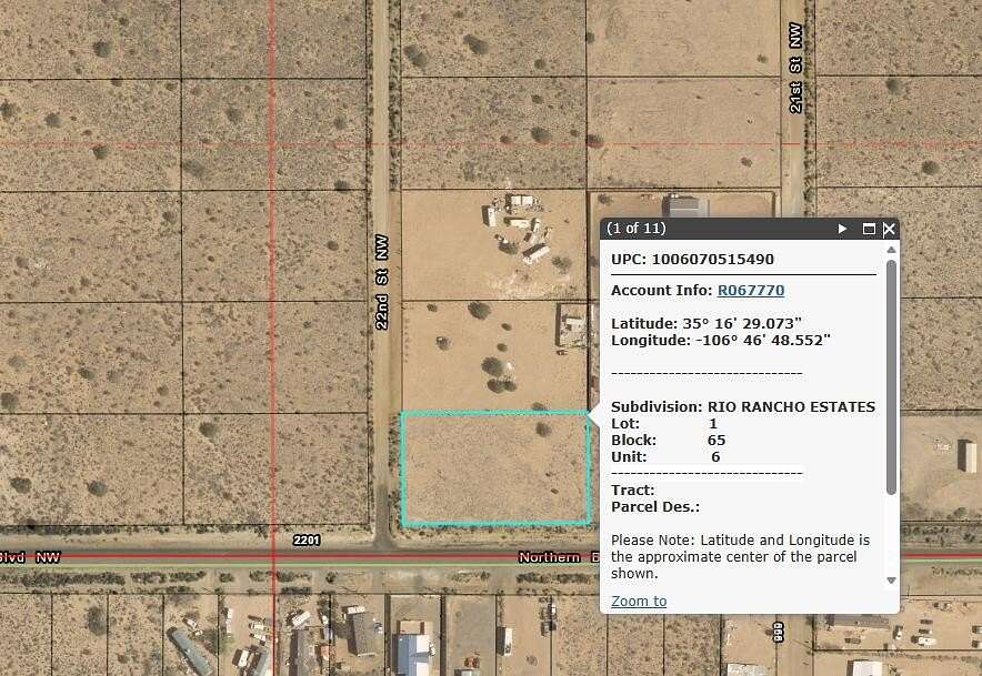 1 Acre of Land for Sale in Rio Rancho, New Mexico