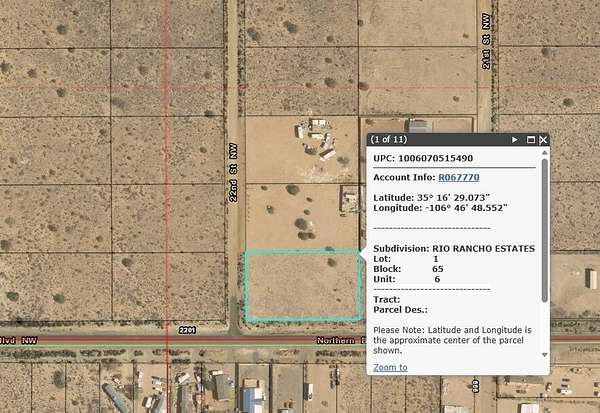 1 Acre of Land for Sale in Rio Rancho, New Mexico