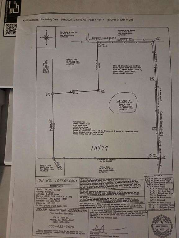 54.5 Acres of Land for Sale in Kemp, Texas