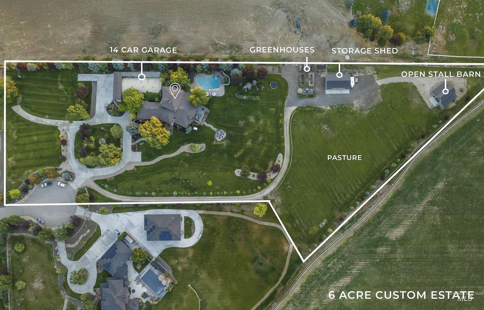 6 Acres of Land with Home for Sale in Meridian, Idaho