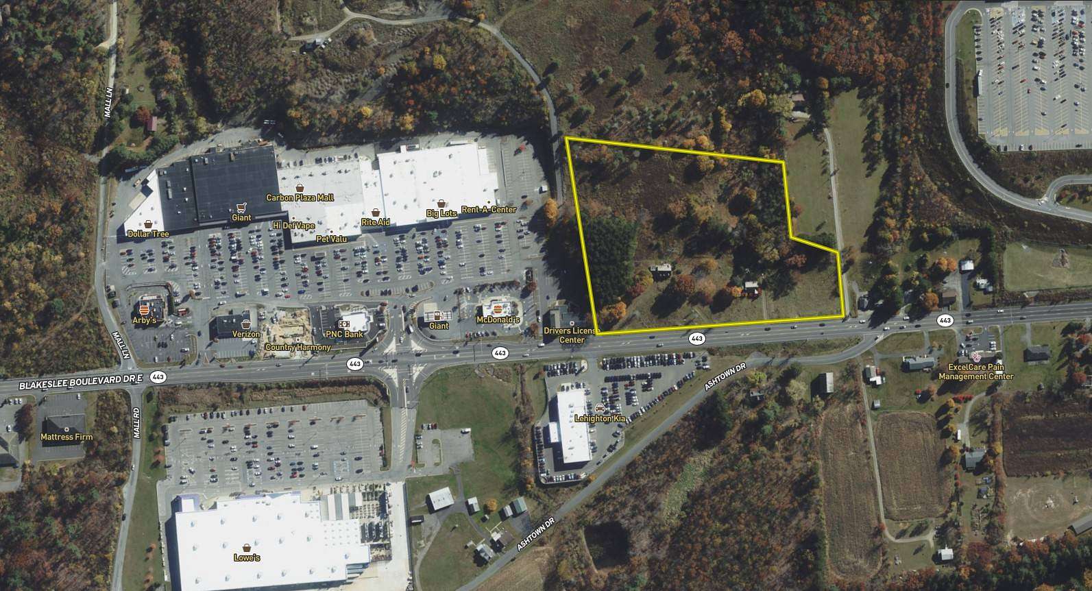 8.36 Acres of Commercial Land for Auction in Lehighton, Pennsylvania