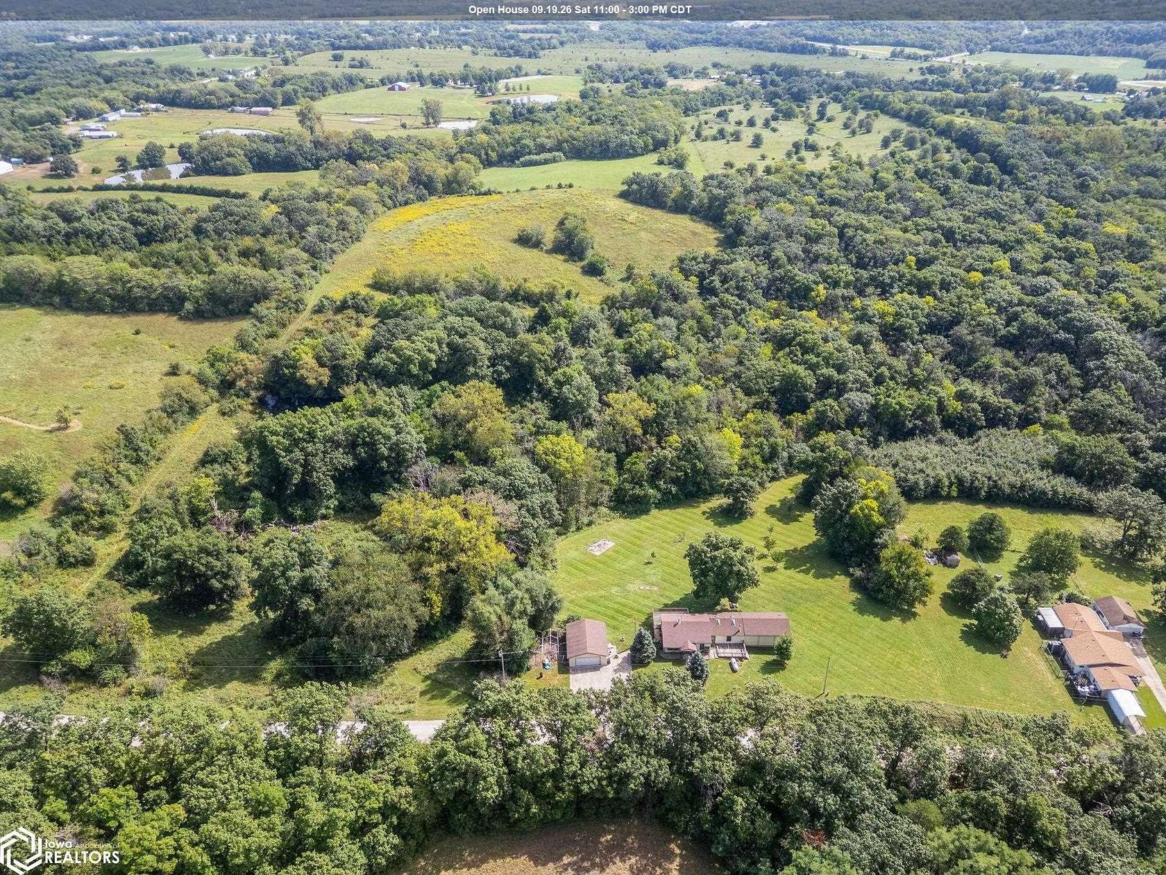 19.5 Acres of Recreational Land with Home for Sale in Ottumwa, Iowa
