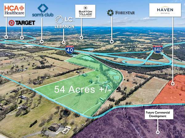 54 Acres of Land with Home for Sale in Lebanon, Tennessee