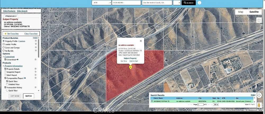 22.2 Acres of Agricultural Land for Sale in Hesperia, California
