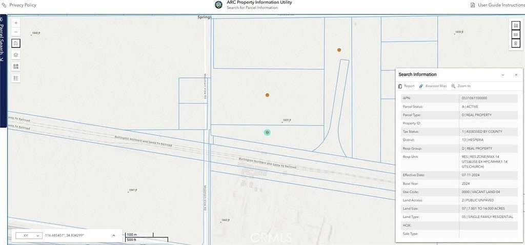 7.7 Acres of Land for Sale in Newberry Springs, California