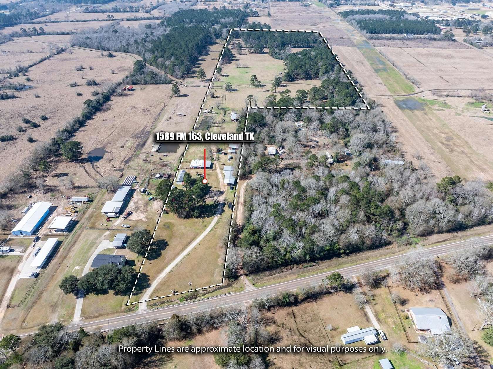 30.9 Acres of Agricultural Land with Home for Sale in Cleveland, Texas
