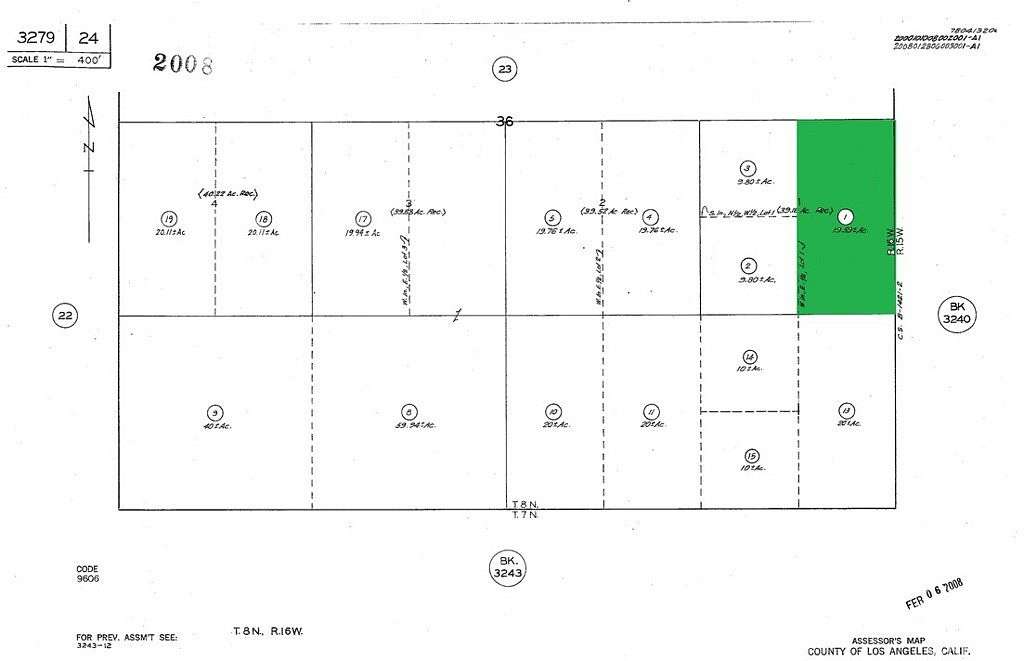 19.5 Acres of Land for Sale in Lake Hughes, California