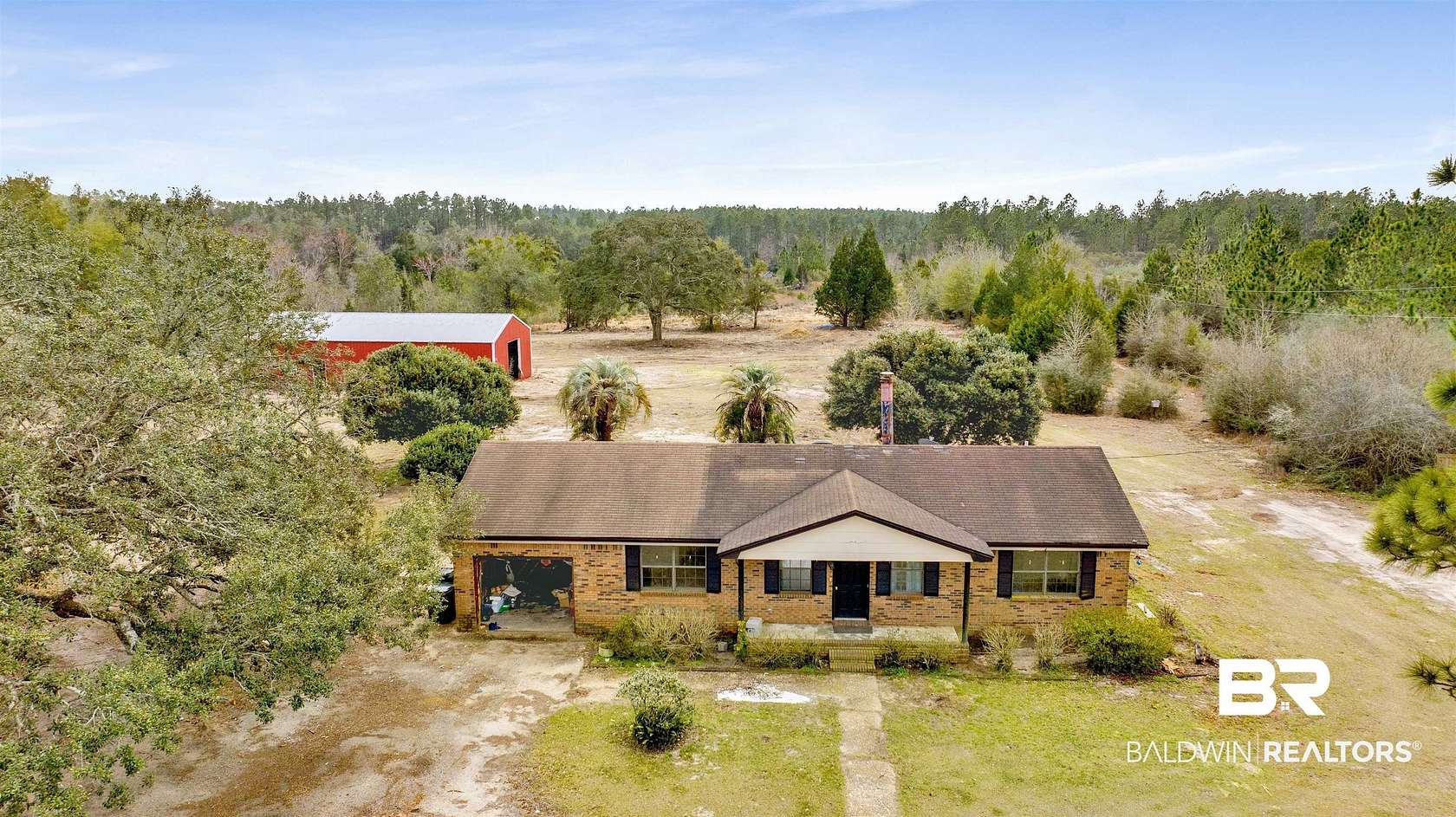9.86 Acres of Land with Home for Sale in Seminole, Alabama