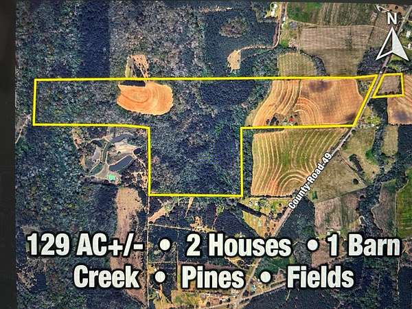 129 Acres of Recreational Land with Home for Sale in Slocomb, Alabama