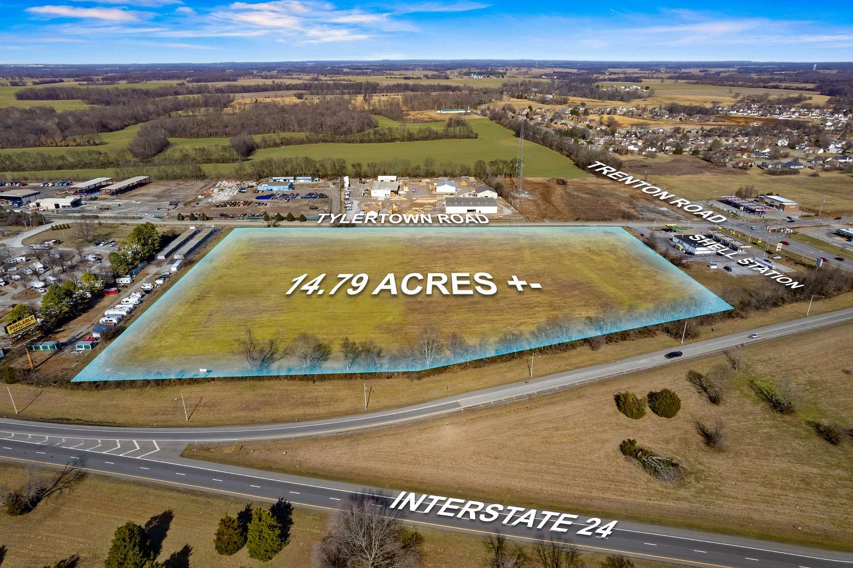 14.8 Acres of Commercial Land for Sale in Clarksville, Tennessee