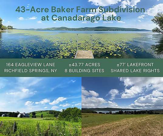 43.8 Acres of Recreational & Residential Land for Sale in Richfield Springs, New York
