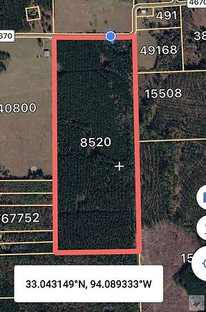 105 Acres of Recreational Land for Sale in Atlanta, Texas