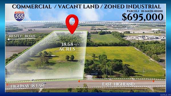 38.8 Acres of Commercial Land for Sale in Jonesboro, Arkansas